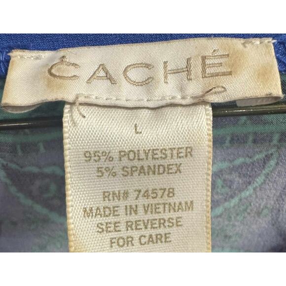 Cache Paisley Geometric Print Stretch Sheath Dress - Large - Picture 5 of 5